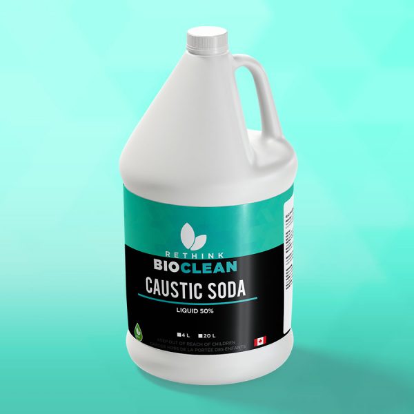 A ReThink BioClean's jug of caustic soda (50%) brewery cleaner.