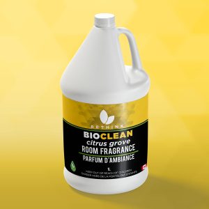 A ReThink BioClean's jug of citrus scented Room Fragrance cleaner.