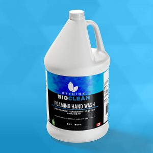 A ReThink BioClean's jug of Foaming Handwash cleaner.