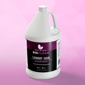 A ReThink BioClean's jug of Laundry Sour cleaner.