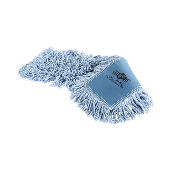 Blue dust mop head.