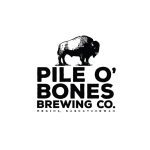 Pile O'Bones Brewing Company's logo with a black and white bison.